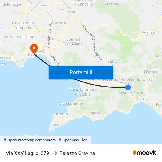 Via XXV Luglio, 279 to Palazzo Gravina map