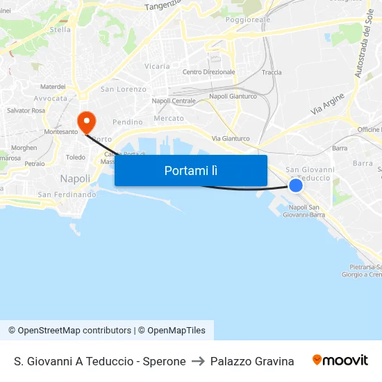 S. Giovanni A Teduccio - Sperone to Palazzo Gravina map