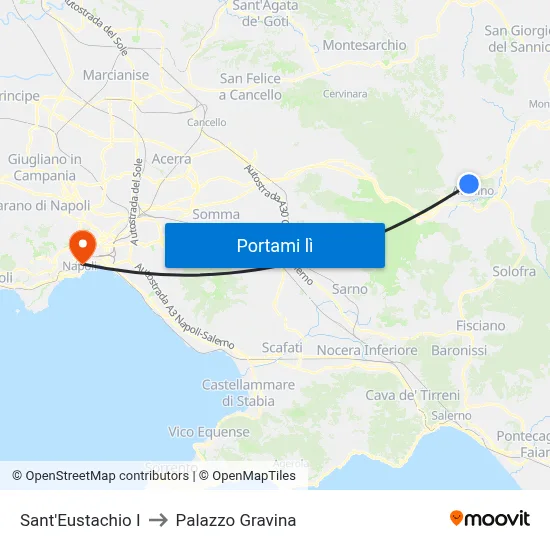 Sant'Eustachio I to Palazzo Gravina map