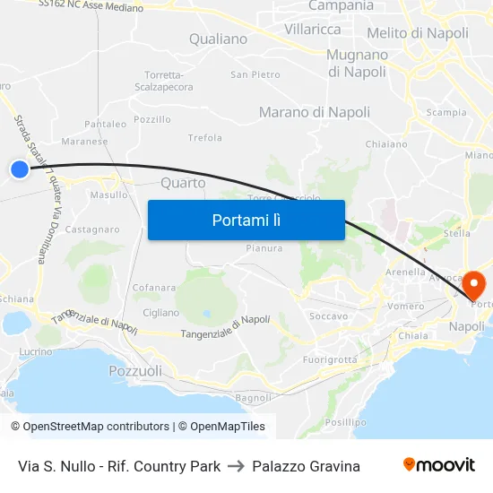 Via S. Nullo - Rif. Country Park to Palazzo Gravina map