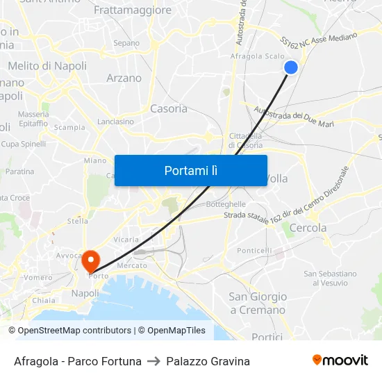Afragola - Parco Fortuna to Palazzo Gravina map