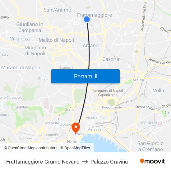 Frattamaggiore-Grumo Nevano to Palazzo Gravina map