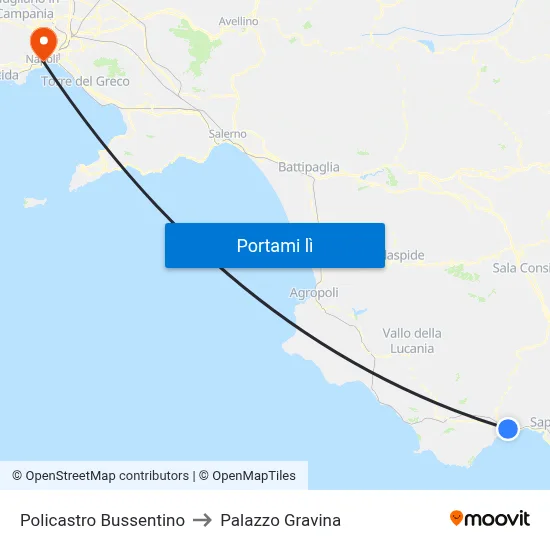 Policastro Bussentino to Palazzo Gravina map