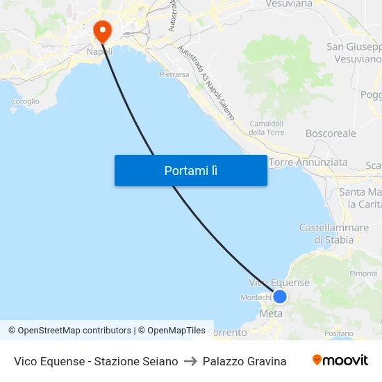 Vico Equense - Stazione Seiano to Palazzo Gravina map