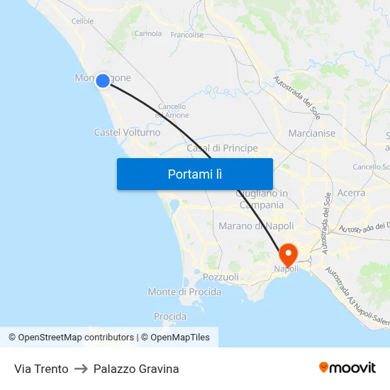 Via Trento to Palazzo Gravina map