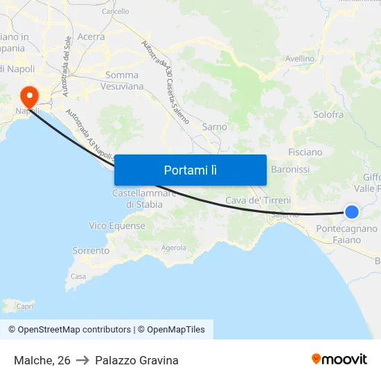 Malche, 26 to Palazzo Gravina map