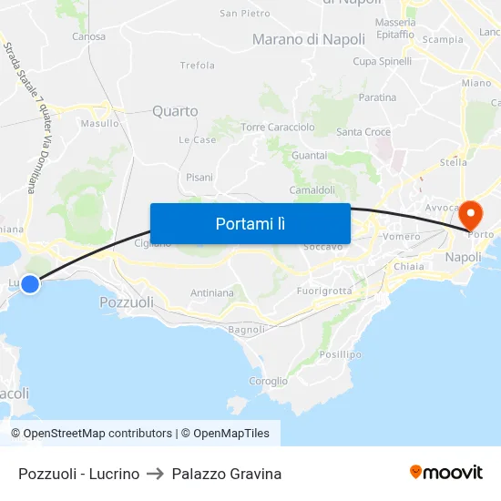 Pozzuoli - Lucrino to Palazzo Gravina map