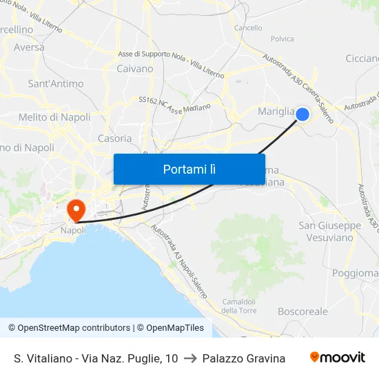 S. Vitaliano - Via Naz. Puglie, 10 to Palazzo Gravina map