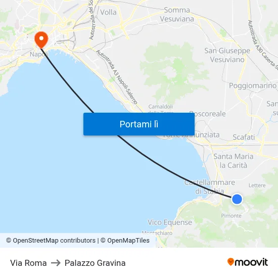 Via Roma to Palazzo Gravina map