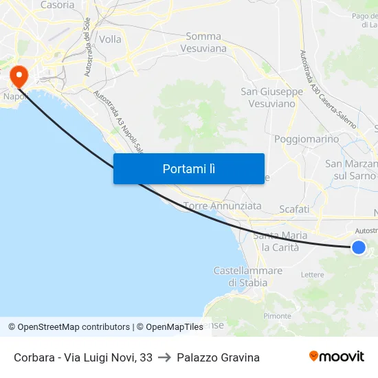 Corbara - Via Luigi Novi, 33 to Palazzo Gravina map