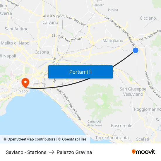 Saviano - Stazione to Palazzo Gravina map