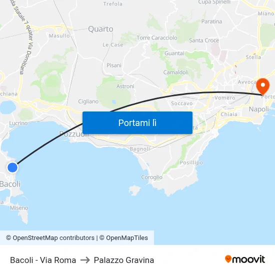 Bacoli - Via Roma to Palazzo Gravina map