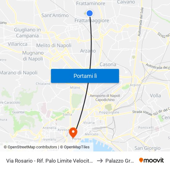 Via Rosario - Rif. Palo Limite Velocità 30 Kmh to Palazzo Gravina map