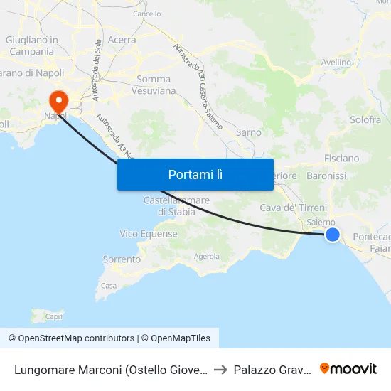 Lungomare Marconi (Ostello Gioventù) to Palazzo Gravina map