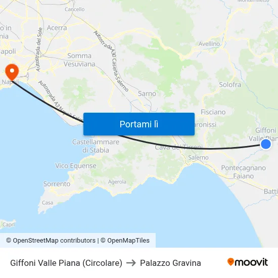 Giffoni Valle Piana (Circolare) to Palazzo Gravina map