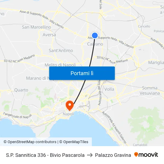 S.P. Sannitica 336 - Bivio Pascarola to Palazzo Gravina map