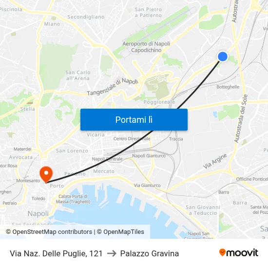 Via Naz. Delle Puglie, 121 to Palazzo Gravina map