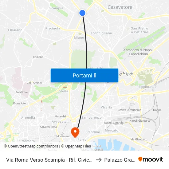 Via Roma Verso Scampia - Rif. Civico N° 56c to Palazzo Gravina map