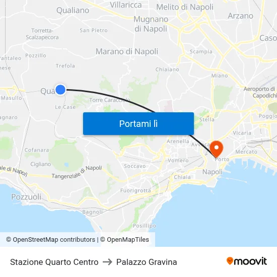Stazione Quarto Centro to Palazzo Gravina map
