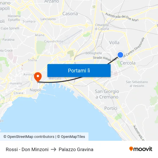 Rossi - Don Minzoni to Palazzo Gravina map