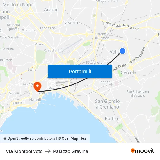Via Monteoliveto to Palazzo Gravina map