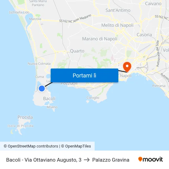 Bacoli - Stazione Fusaro to Palazzo Gravina map