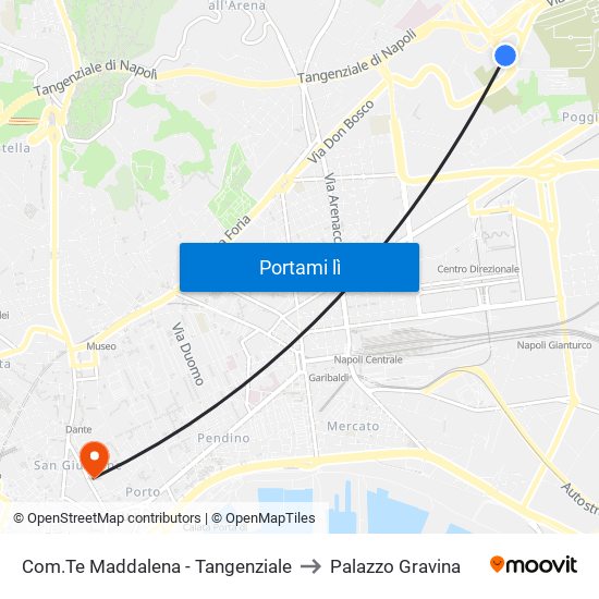 Com.Te Maddalena - Tangenziale to Palazzo Gravina map