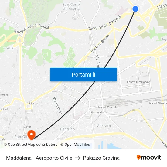 Maddalena - Aeroporto Civile to Palazzo Gravina map