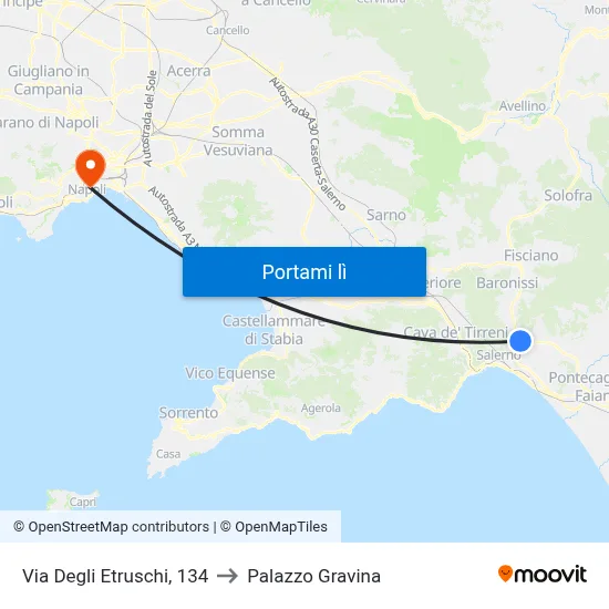 Via Degli Etruschi, 134 to Palazzo Gravina map