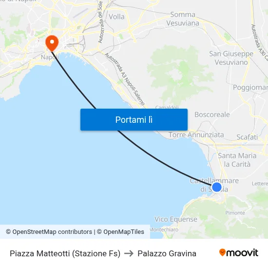 Piazza Matteotti (Stazione Fs) to Palazzo Gravina map