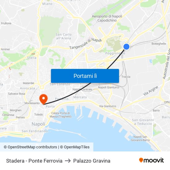 Stadera - Ponte Ferrovia to Palazzo Gravina map