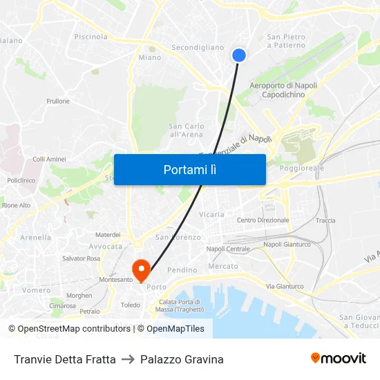 Tranvie Detta Fratta to Palazzo Gravina map