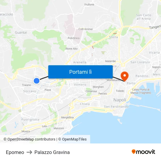 Epomeo to Palazzo Gravina map