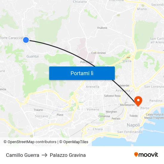 Camillo Guerra to Palazzo Gravina map