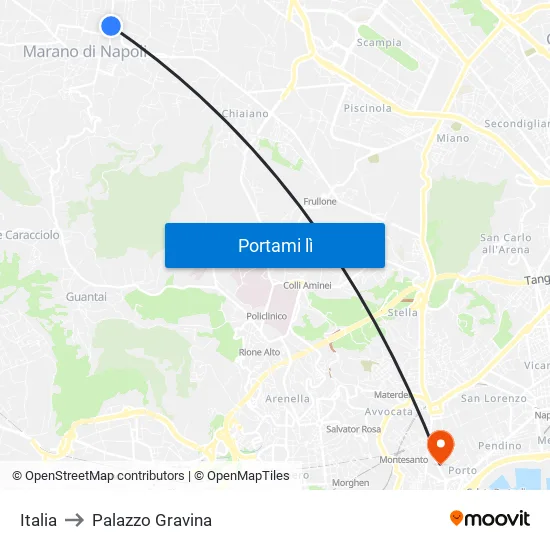 Italia to Palazzo Gravina map