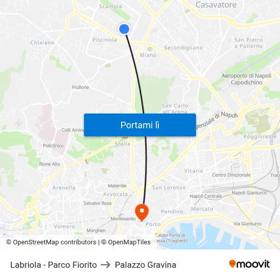 Labriola - Parco Fiorito to Palazzo Gravina map