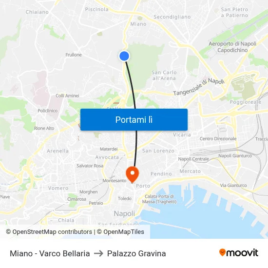 Miano - Varco Bellaria to Palazzo Gravina map