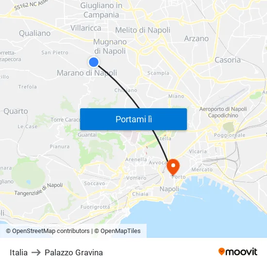 Italia to Palazzo Gravina map