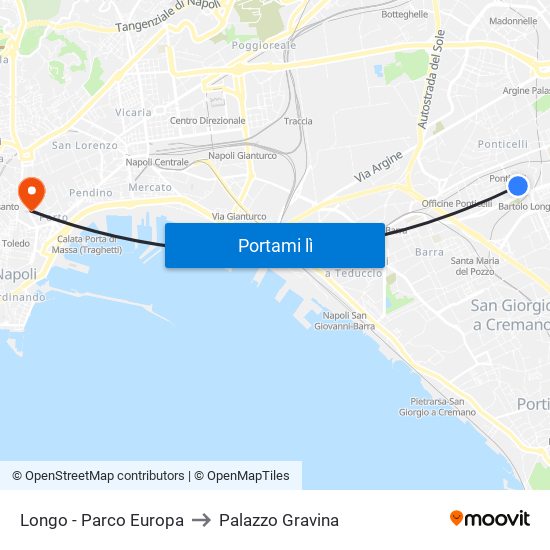Longo - Parco Europa to Palazzo Gravina map