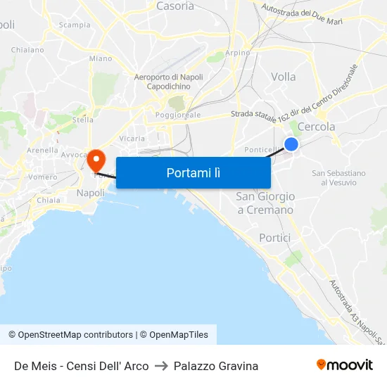 De Meis - Censi Dell' Arco to Palazzo Gravina map