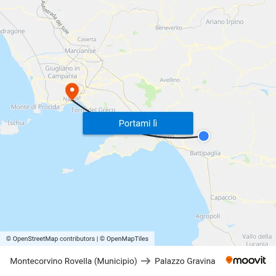 Montecorvino Rovella (Municipio) to Palazzo Gravina map