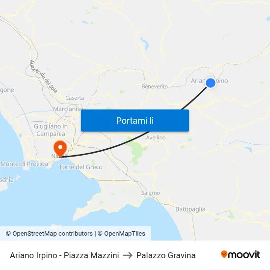 Ariano Irpino - Piazza Mazzini to Palazzo Gravina map