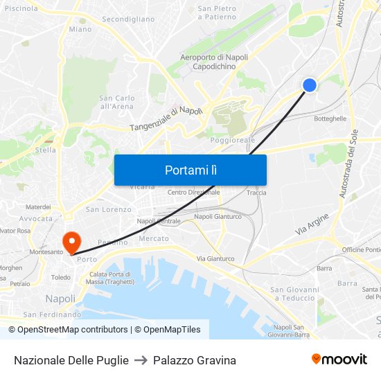 Nazionale Delle Puglie to Palazzo Gravina map