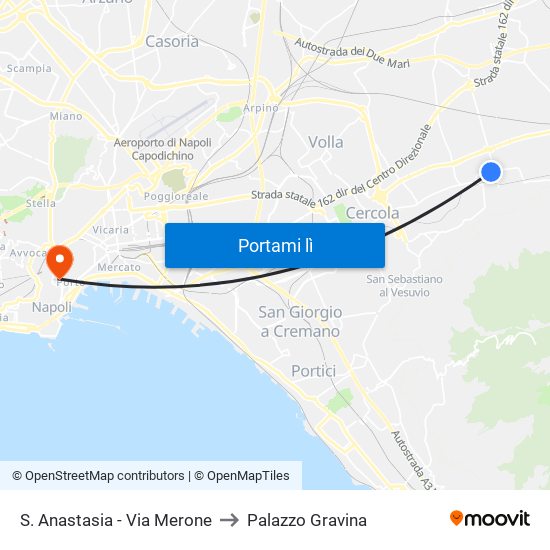 S. Anastasia - Via Merone to Palazzo Gravina map