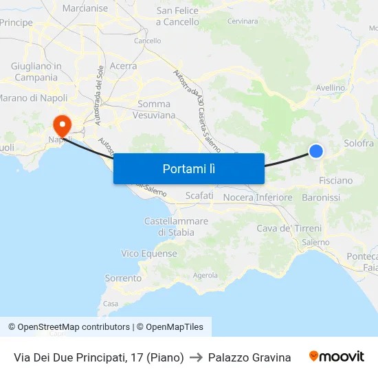 Via Dei Due Principati, 17 (Piano) to Palazzo Gravina map