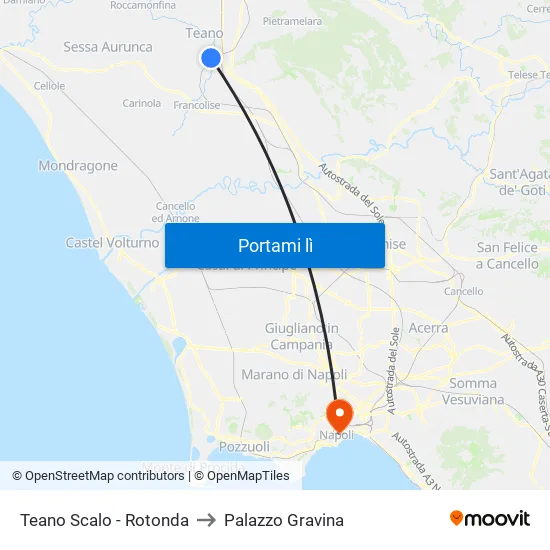 Teano Scalo - Rotonda to Palazzo Gravina map