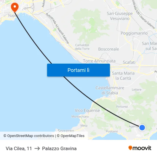 Via Cilea, 11 to Palazzo Gravina map