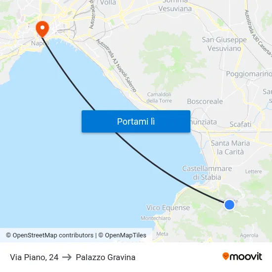 Via Piano, 24 to Palazzo Gravina map