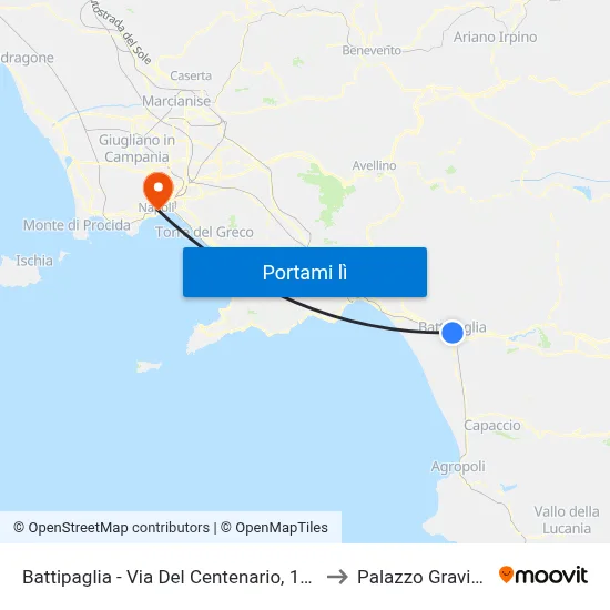 Battipaglia - Via Del Centenario, 124 to Palazzo Gravina map