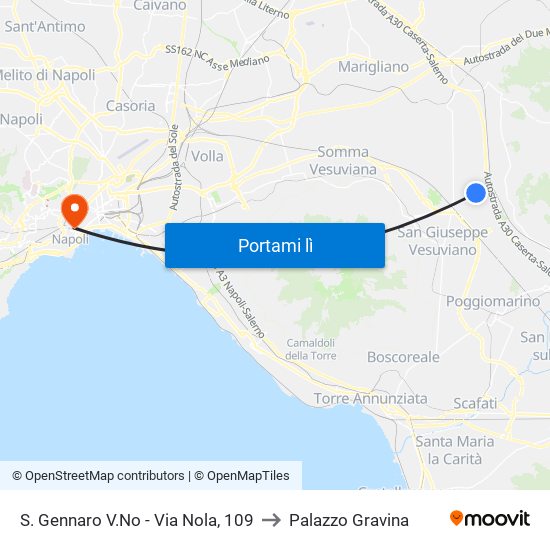 S. Gennaro V.No - Via Nola, 109 to Palazzo Gravina map